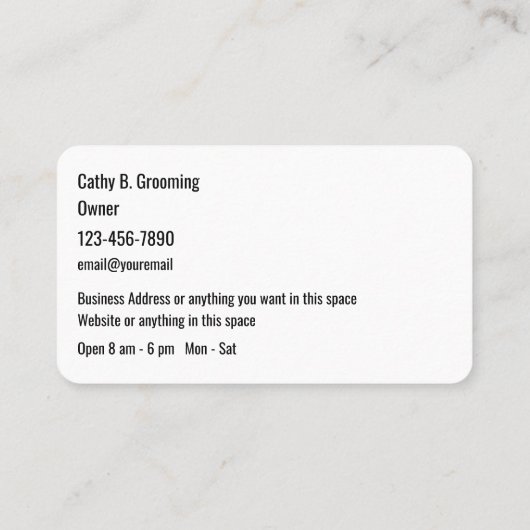 高級ペットグルーミングユニーク名刺 名刺 (裏面)
