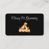 高級ペットグルーミング丸いコーナービジネスカード 名刺 (正面)