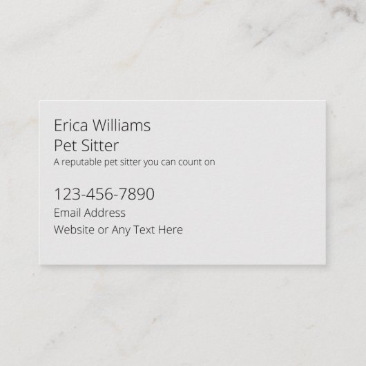 高級ペットシッター犬と猫の名刺 名刺 (裏面)