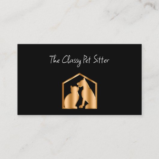 高級ペットシッター犬と猫の名刺 名刺 (正面)