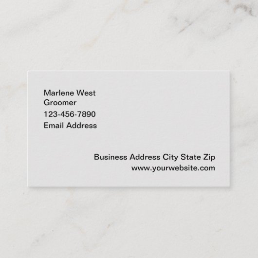 高級ペットトリマーグルーミング名刺 名刺 (裏面)