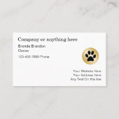 高級ペットトリマー名刺 名刺 (裏面)