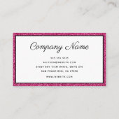 高級ホットピンクグリッタースクリプト名刺 名刺 (裏面)