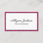 高級ホットピンクグリッタースクリプト名刺 名刺 (正面)