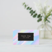 高級ホロエレガントグラモダンフィック抽象芸術 名刺 (スタンド正面)