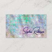 高級ホログラフィックグリッターおよびブルービジネスカード 割引カード (正面)