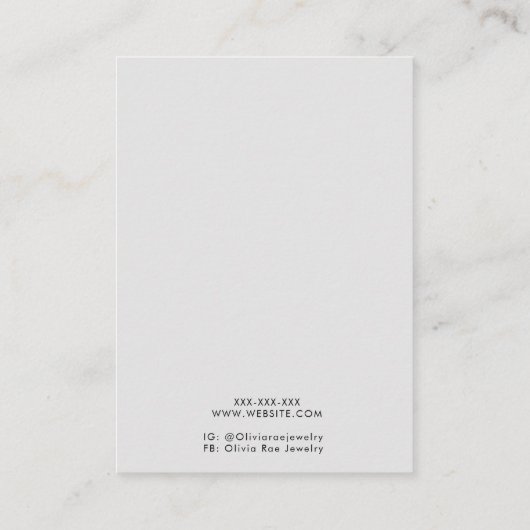 高級ホログラフィックトレンディージュエリー表示カード 名刺 (裏面)