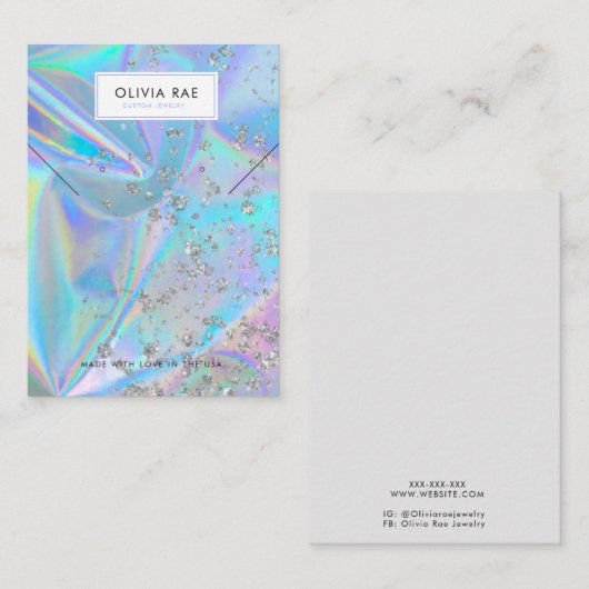 高級ホログラフィックトレンディージュエリー表示カード 名刺