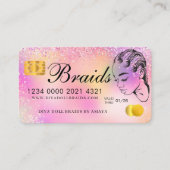 高級ホログラフィックフォイルヘア編組クレジットスタイル 名刺 (正面)