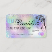 高級ホログラフィックフォイルヘア編組クレジットスタイル 名刺 (正面)