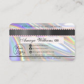 高級ホログラフィックフォイルヘア編組クレジットスタイル 名刺 (裏面)