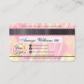 高級ホログラフィックフォイルヘア編組クレジットスタイル 名刺 (裏面)