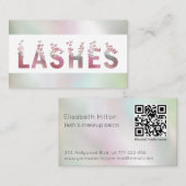 高級ホログラフィック蝶が点滅するタイポグラフィ 名刺 (正面/裏面)