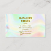 高級ホログラフィック金ゴールドまつ毛名刺 名刺 (裏面)