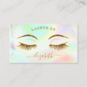 高級ホログラフィック金ゴールドまつ毛名刺 名刺 (正面)