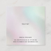 高級ホログラフィック金ゴールドパティナドリップネイルサロン スクエア名刺 (裏面)