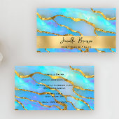 高級ホログラフィフェイクックオパール石及び金箔 名刺