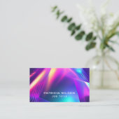 高級ホログラフィミニマルックQRコードおよびソーシャルメディア 名刺 (スタンド正面)