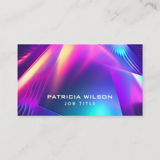 高級ホログラフィミニマルックQRコードおよびソーシャルメディア 名刺 (正面)