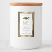 高級ホワイトおよび金ゴールドブラウングリッター製品ラベル フードラベル (正面)