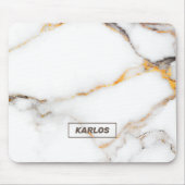 高級ホワイトとゲージュフェイク大理石石 マウスパッド (正面)