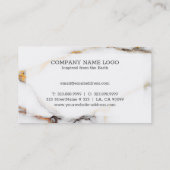 高級ホワイトとベージュフェイク大理石 名刺 (裏面)