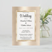 高級ホワイトシャンパン金ゴールドグラマ結婚ー 招待状 (スタンド正面)