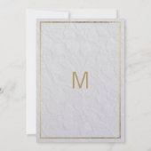 高級ホワイトフランスの金ゴールド結婚フローラ 招待状 (裏面)