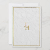 高級ホワイトフランスの金ゴールド結婚フローラ 招待状 (裏面)