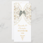 高級ホワイトレースダマスク教会の結婚式プログラム プログラム (正面/裏面)