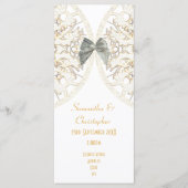 高級ホワイトレースダマスク教会の結婚式プログラム プログラム (正面)