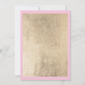 高級ホワイト金ゴールドピンクエレガントフローラ 招待状 (裏面)