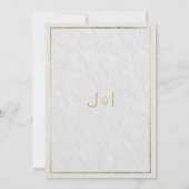 高級ホワイト金ゴールドフランスのフローラレース日付の保存 招待状 (裏面)