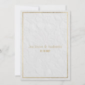 高級ホワイト金ゴールドフランスのフローラレース結婚式RSVP 招待状 (裏面)