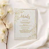 高級ホワイト金ゴールドフランスのフローラレース詳細 エンクロージャーカード