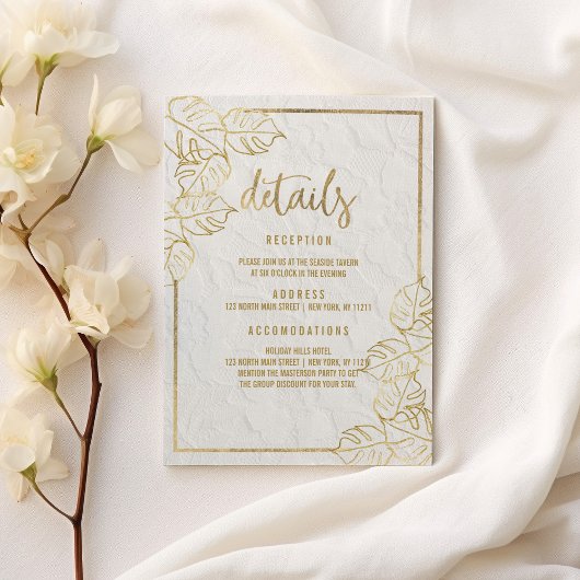 高級ホワイト金ゴールドフランスのフローラレース詳細 エンクロージャーカード