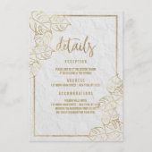 高級ホワイト金ゴールドフランスのフローラレース詳細 エンクロージャーカード (正面)