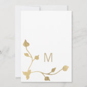 高級ホワイト金ゴールドリーフステムグラム卒業パーティー 招待状 (裏面)