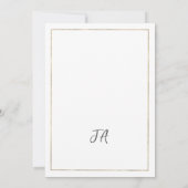 高級ホワイト金ゴールド牡丹フローラテーブル番号 招待状 (裏面)