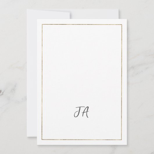 高級ホワイト金ゴールド牡丹フローラテーブル番号 招待状 (裏面)