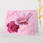 高級ボホフローラピンクローズバレンタインラブトレンディー カード (黄色い花)
