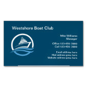 高級ボートクラブ磁気ビジネスカード マグネット名刺 (正面)