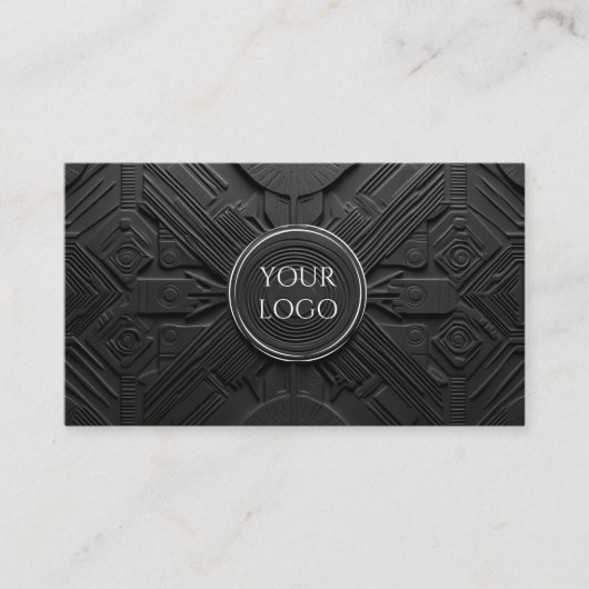 高級マモダンットブラックカスタムロゴのソーシャルメディア 名刺 (正面)