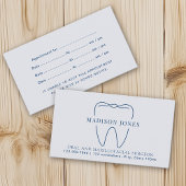 高級ミニマルブルー歯科医アポイントメント 名刺