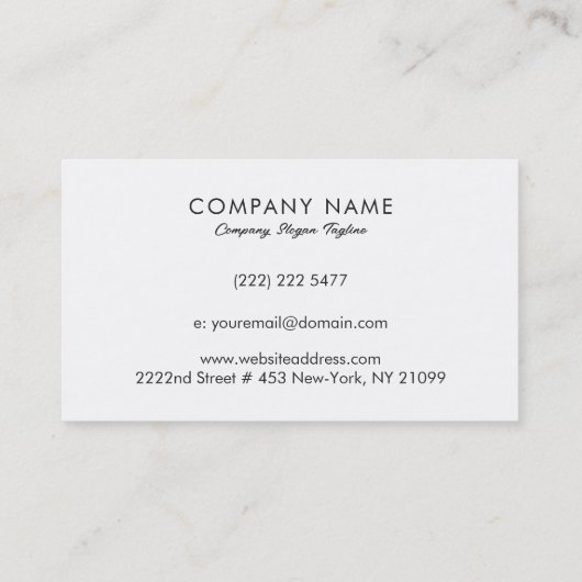 高級ミニマルメタリック銀のテクスチャ 名刺 (裏面)