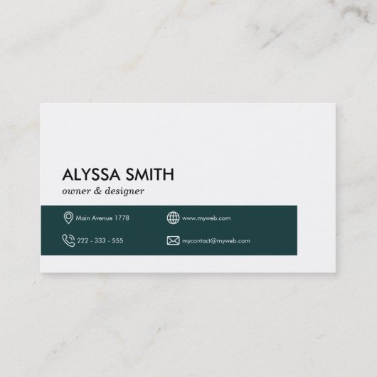 高級ミニマルモダンプロフェッショナルカスタム 名刺 (裏面)