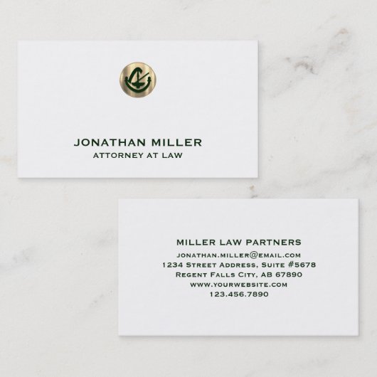 高級ミニマル弁護士 名刺 (正面/裏面)