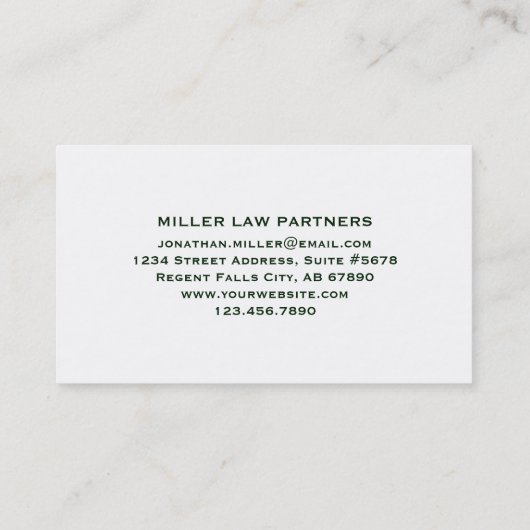 高級ミニマル弁護士 名刺 (裏面)