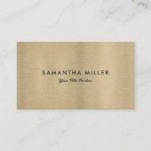 高級ミニマル金属金ゴールドテクスチャ 名刺 (正面)