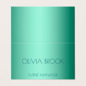 高級ミントパーソナライズされたグリーンの金属箔 名刺 (外部フラット)
